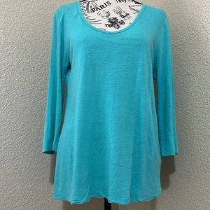 Turquoise color shirts 3/4 sleeve